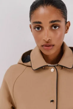 Mujer Cortefiel Gabardinas|Abrigos>Gabardina satinada capucha desmontable