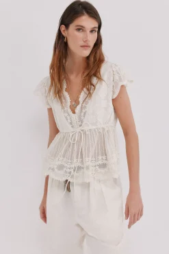 Mujer Hoss Intropia Camisetas|Blusas>Greta. Top bordado