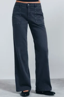Mujer Springfield Vaqueros>Jeans culotte tachas