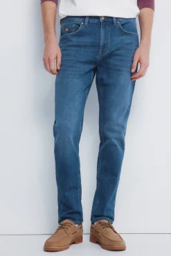 Hombre Springfield Vaqueros>Jeans en knit denim slim fit