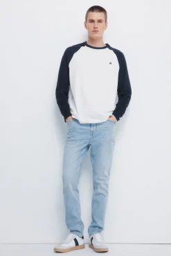 Hombre Springfield Vaqueros>Jeans lavado claro slim fit