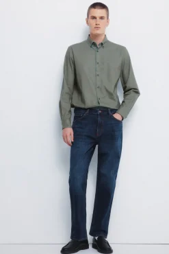 Hombre Springfield Vaqueros>Jeans lavado oscuro straight fit