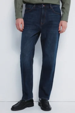 Hombre Springfield Vaqueros>Jeans lavado oscuro straight fit