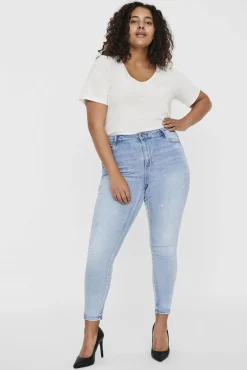 Mujer Vero Moda Curve Vaqueros|Pantalones>Jeans pitillo talla grande