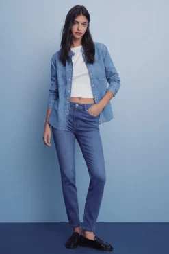 Mujer Springfield Vaqueros>Jeans slim cropped