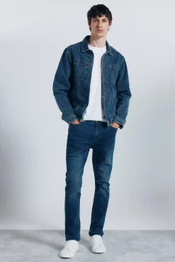 Hombre Springfield Vaqueros>Jeans sobretintado skinny fit