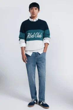 Hombre Springfield Vaqueros>Jeans sobretintados slim fit