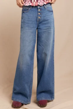 Mujer Slowlove Vaqueros|Pantalones>Jeans wide buttons