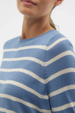 Mujer Vero Moda Jerséis>Jersey a rayas de mujer manga larga con cuello redondo