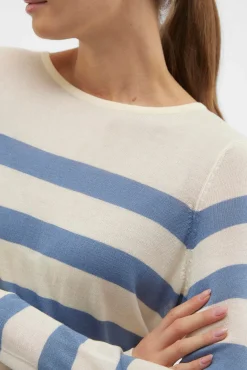 Mujer Vero Moda Jerséis>Jersey a rayas de mujer manga larga con cuello redondo