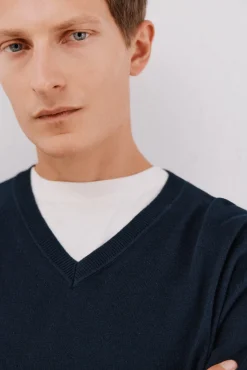 Hombre Cortefiel Jerséis>Jersey algodón cashmere cuello pico