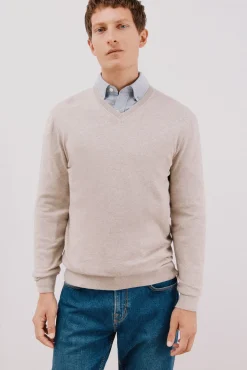 Hombre Cortefiel Jerséis>Jersey algodón cashmere cuello pico