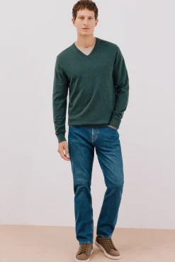 Hombre Cortefiel Jerséis>Jersey algodón cashmere cuello pico