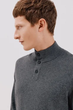 Hombre Cortefiel Jerséis>Jersey algodón cashmere cuello alto botones