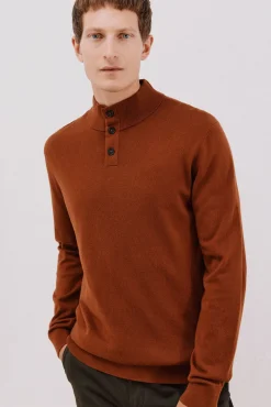 Hombre Cortefiel Jerséis>Jersey algodón cashmere cuello alto botones