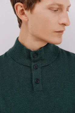 Hombre Cortefiel Jerséis>Jersey algodón cashmere cuello alto botones