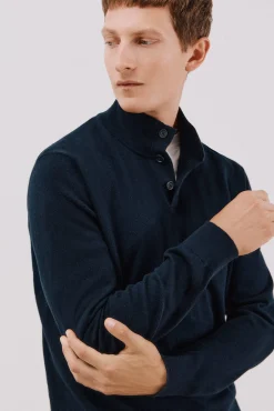 Hombre Cortefiel Jerséis>Jersey algodón cashmere cuello alto botones