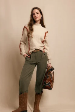 Mujer Slowlove Jerséis>Jersey bordado contraste