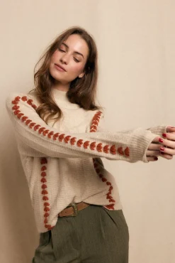 Mujer Slowlove Jerséis>Jersey bordado contraste