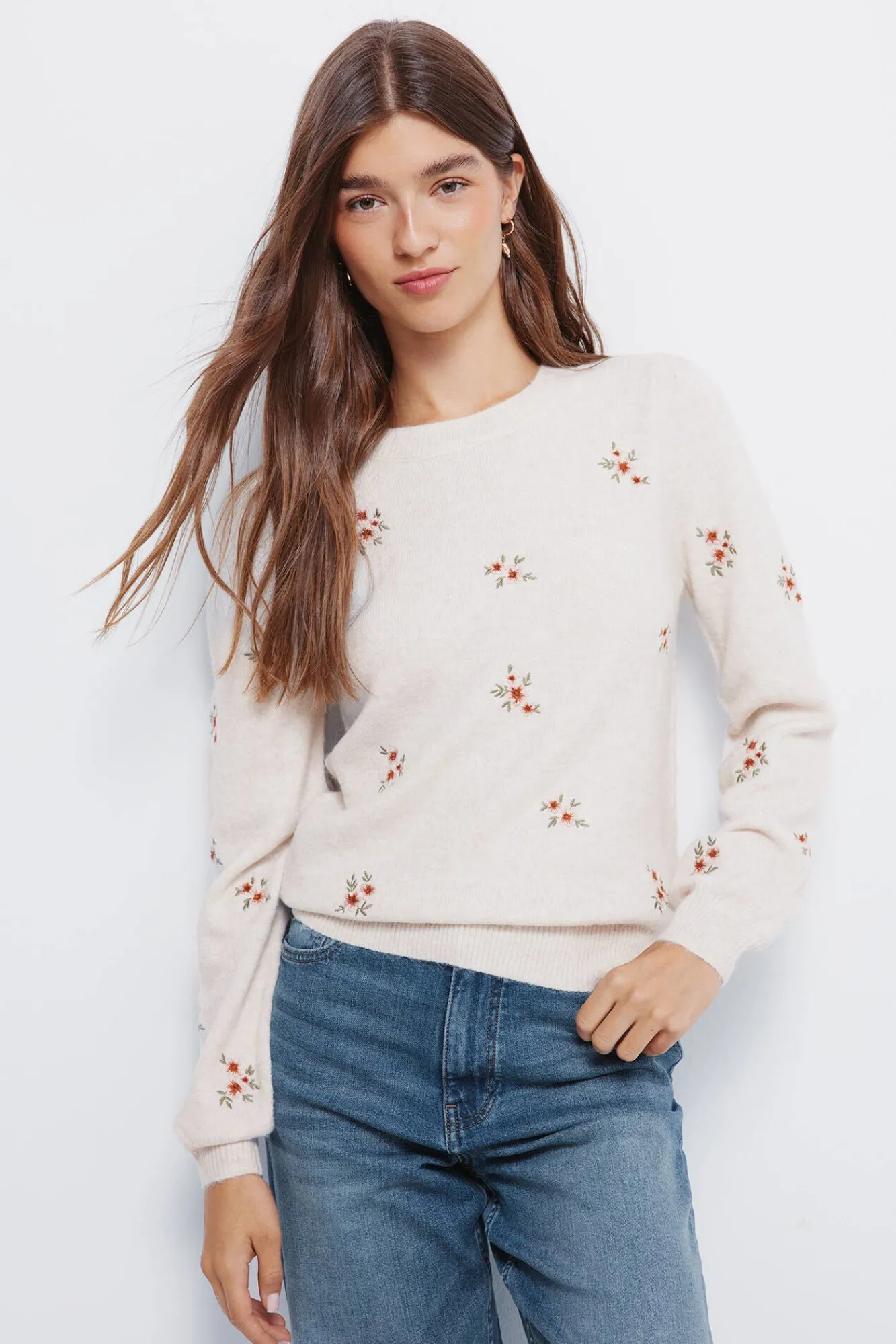 Mujer Springfield Jerséis>Jersey bordados flores