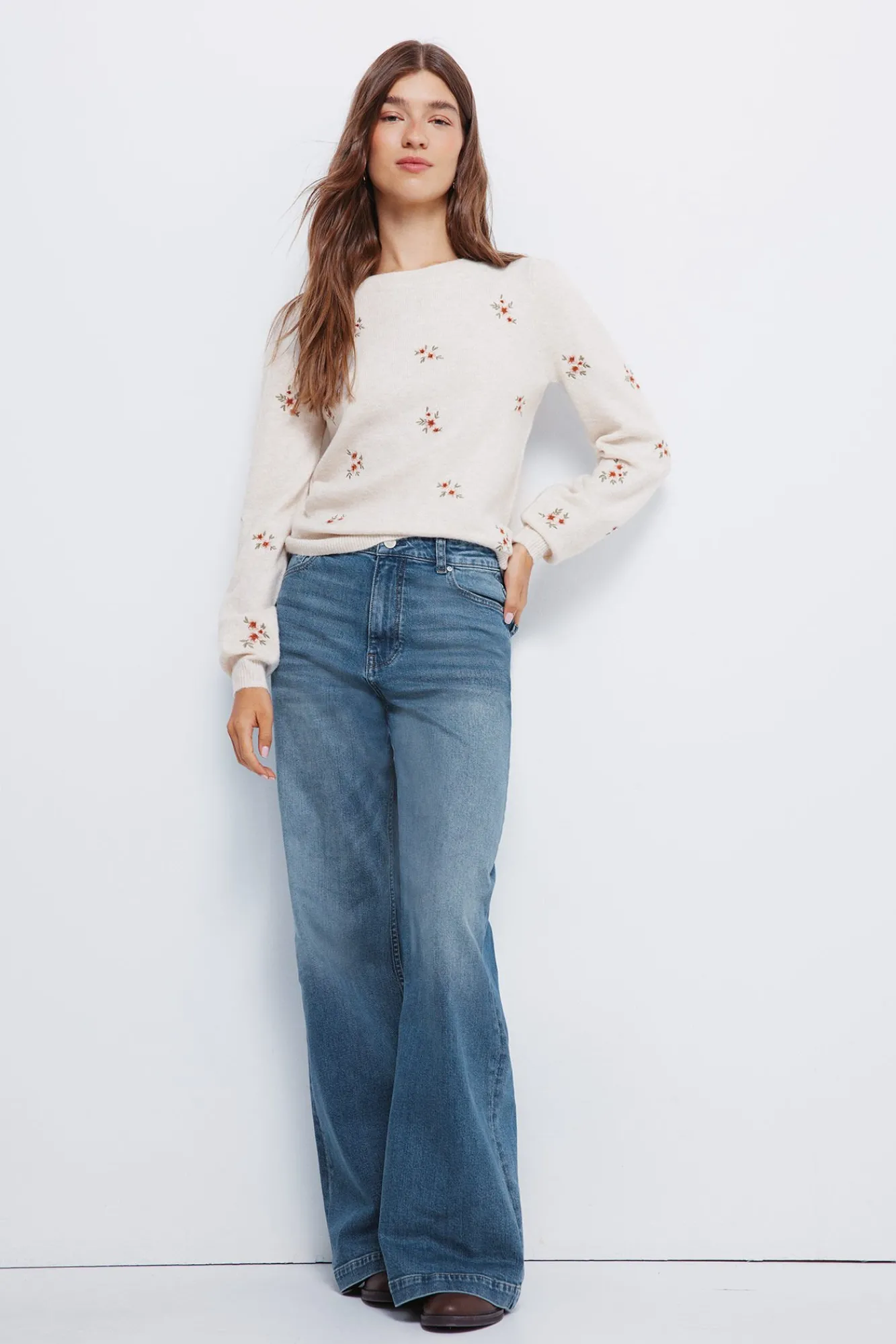 Mujer Springfield Jerséis>Jersey bordados flores