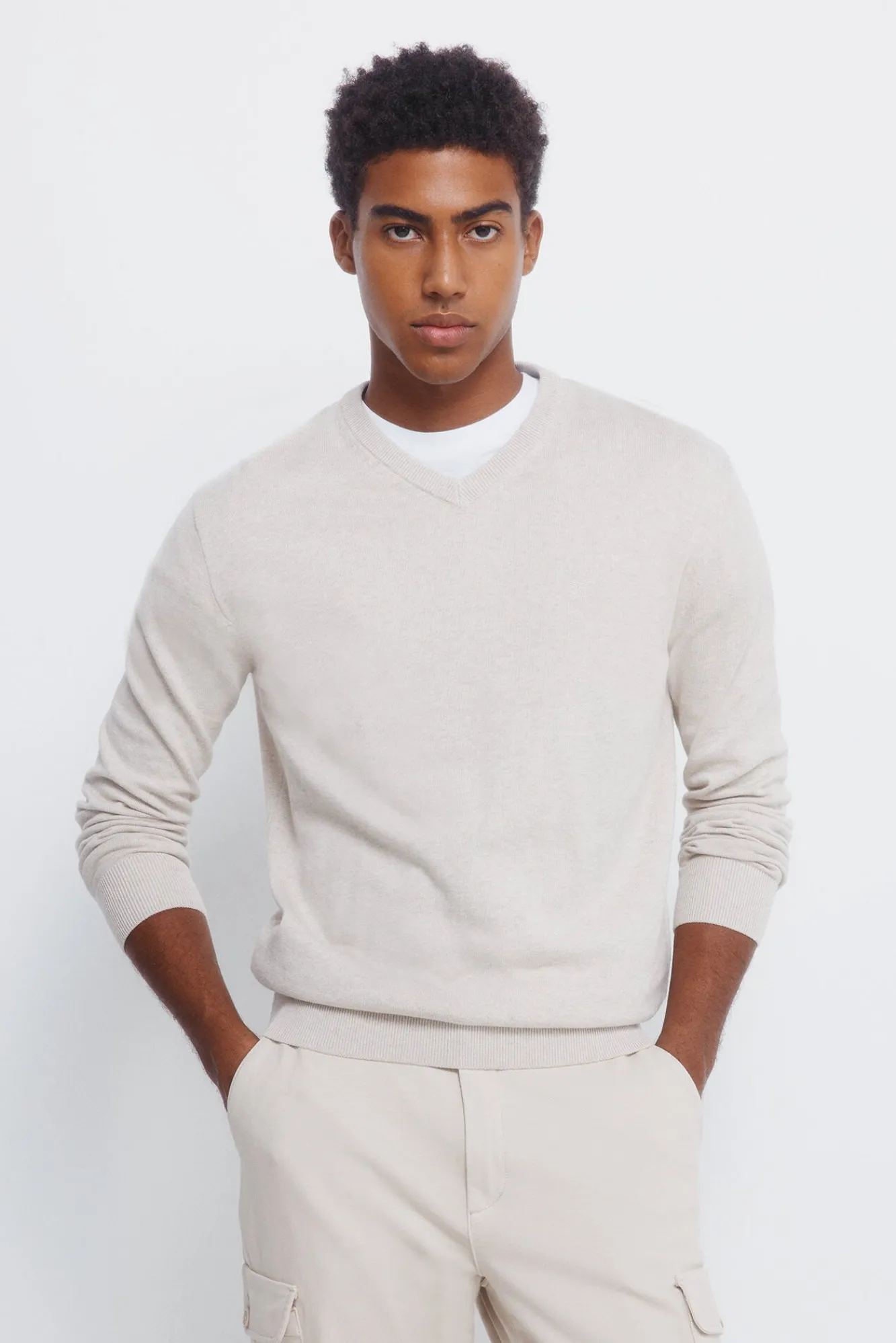 Hombre Springfield Jerséis>Jersey básico cuello pico