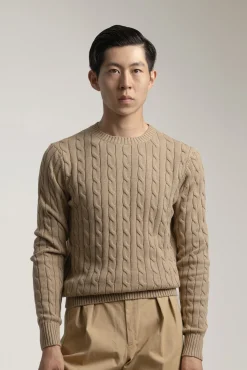 Hombre PuroEGO Jerséis>Jersey cable knit algodón