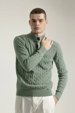 Hombre PuroEGO Jerséis>Jersey cable knit botones algodón