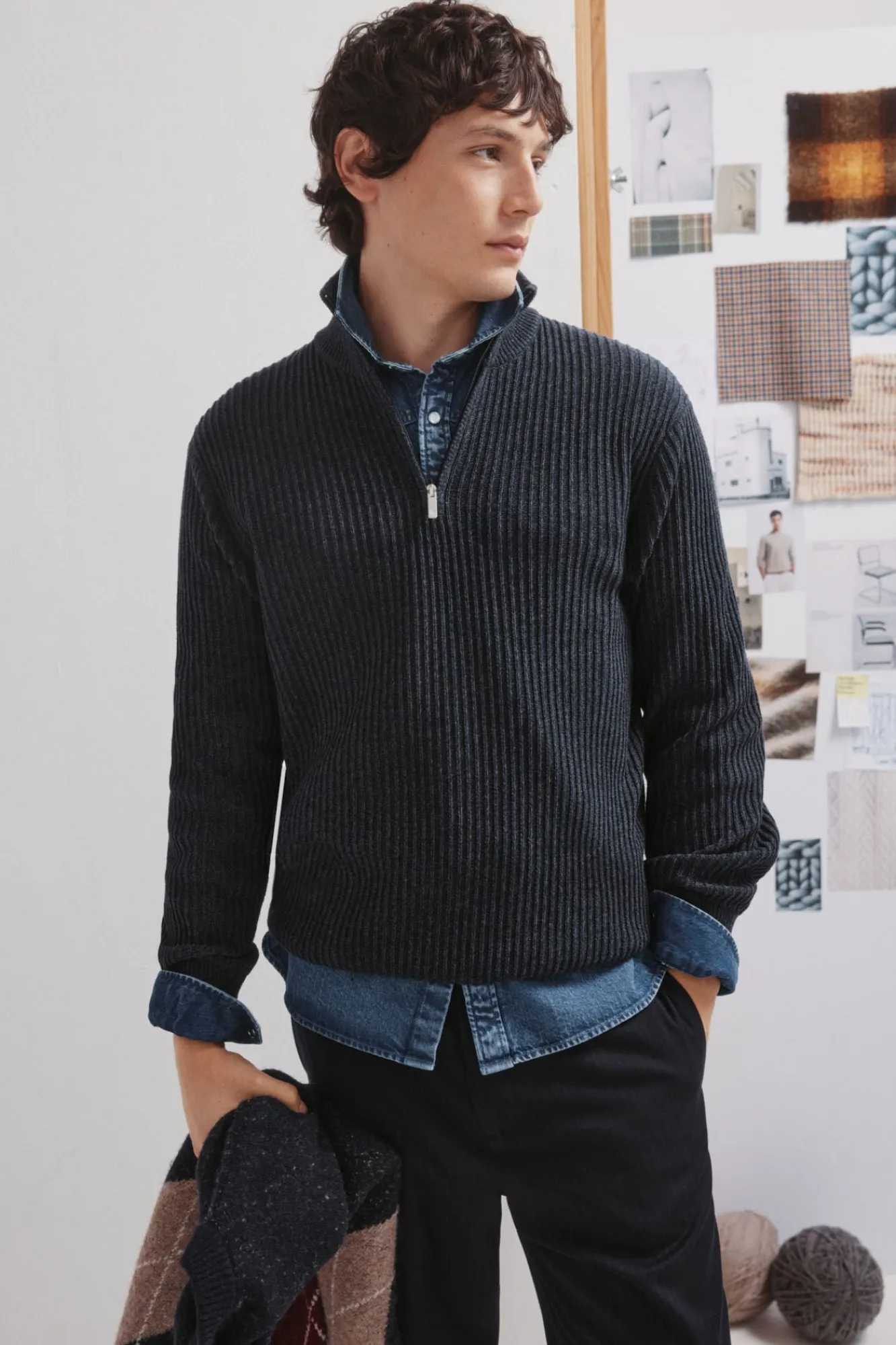 Hombre Springfield Jerséis>Jersey canalé cremallera