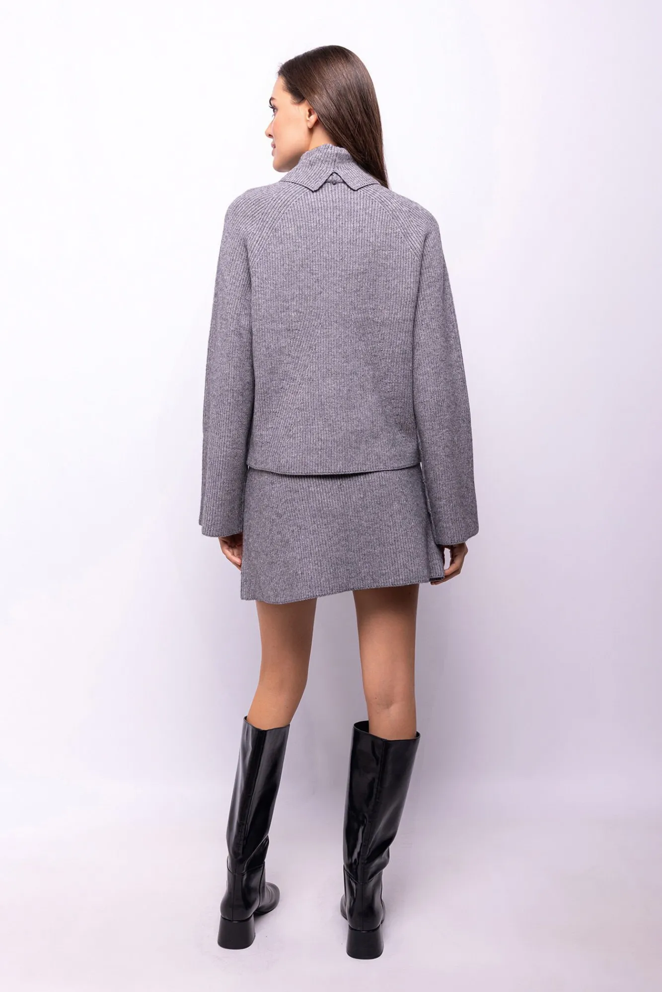 Mujer Object Jerséis>Jersey canalé cuello vuelto