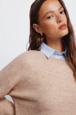 Mujer Springfield Jerséis>Jersey combinado camisero