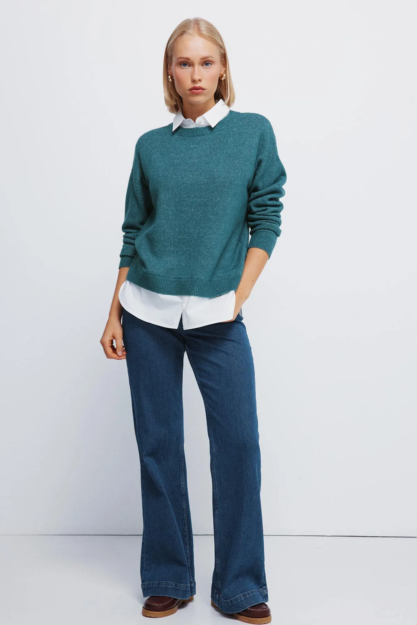 Mujer Springfield Jerséis>Jersey combinado camisero