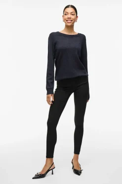 Mujer Vila Jerséis>Jersey con cuello redondo de viscosa