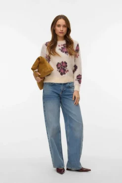 Mujer Vero Moda Jerséis>Jersey con estampado en relieve de manga larga