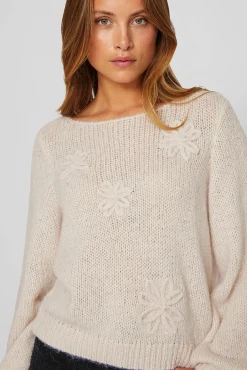 Mujer Vila Jerséis>Jersey con flores de punto con lana