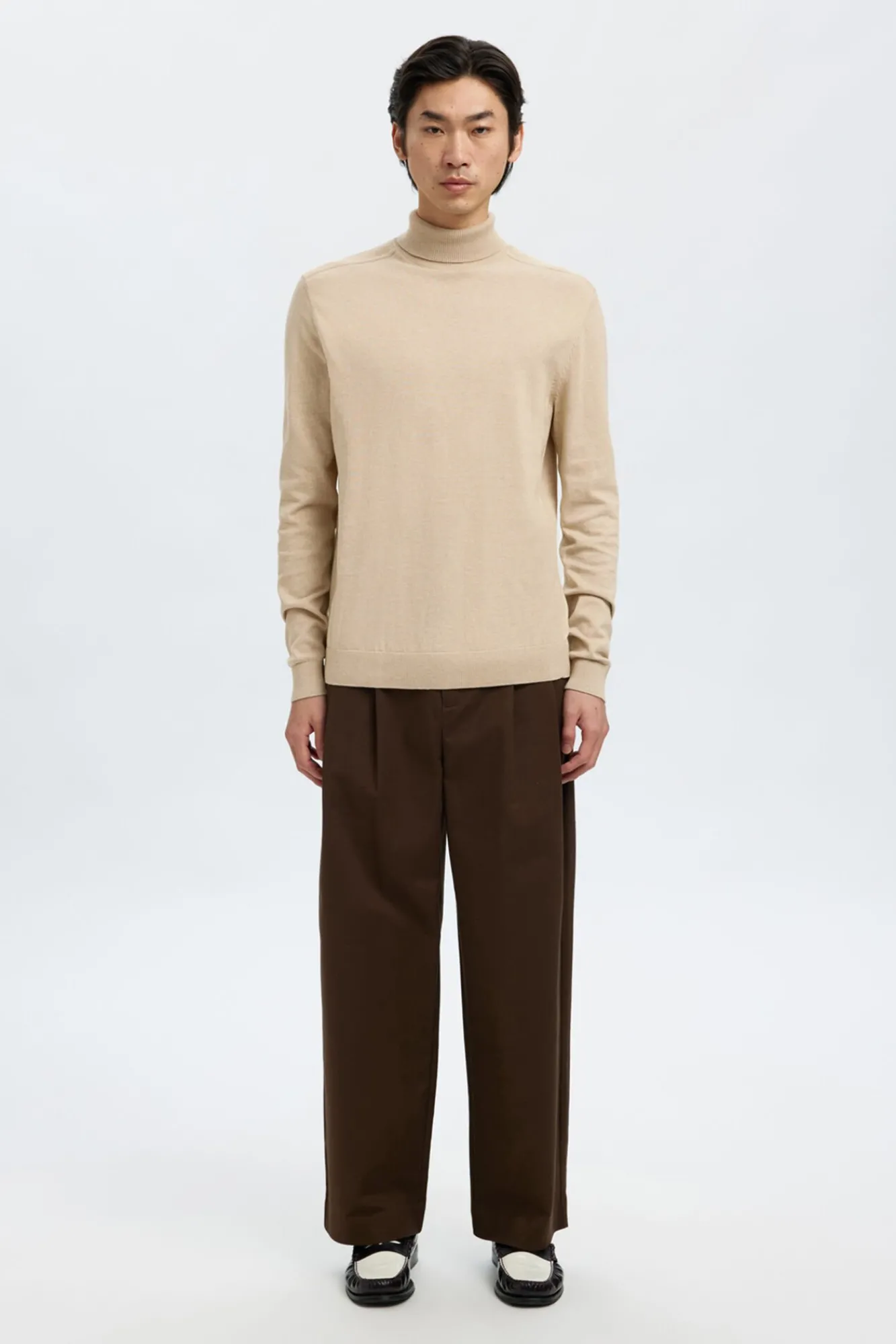 Hombre Selected Jerséis>Jersey cuello alto algodón orgánico