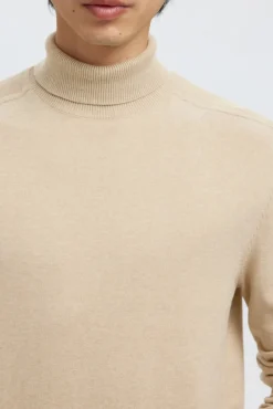 Hombre Selected Jerséis>Jersey cuello alto algodón orgánico