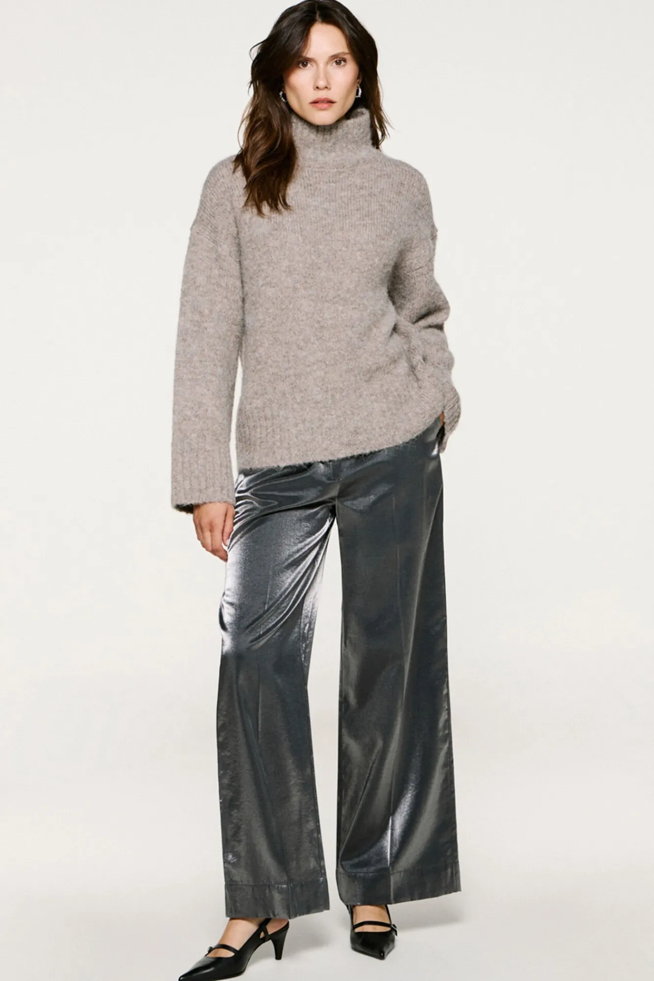 Mujer Selected Jerséis>Jersey cuello alto alpaca