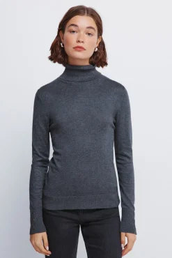 Mujer Springfield Jerséis>Jersey cuello alto botones puños