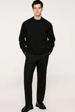 Hombre Selected Jerséis>Jersey cuello mock 100% algodón orgánico.