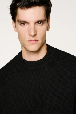 Hombre Selected Jerséis>Jersey cuello mock 100% algodón orgánico.