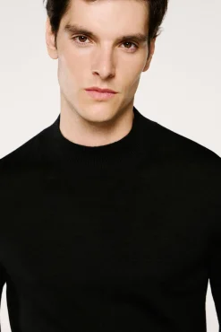 Hombre Selected Jerséis>Jersey cuello mock 100% lana merino.