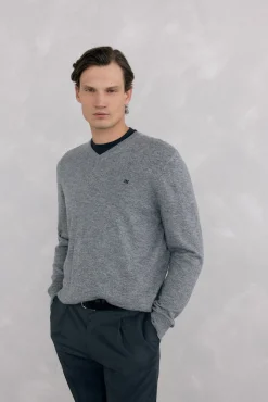 Hombre Pedro del Hierro Jerséis>Jersey cuello pico lana merino y cashmere