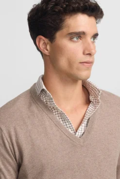 Hombre Silbon Jerséis>Jersey cuello pico retro