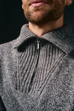 Hombre OOTO Jerséis>Jersey cuello polo cremallera algodón