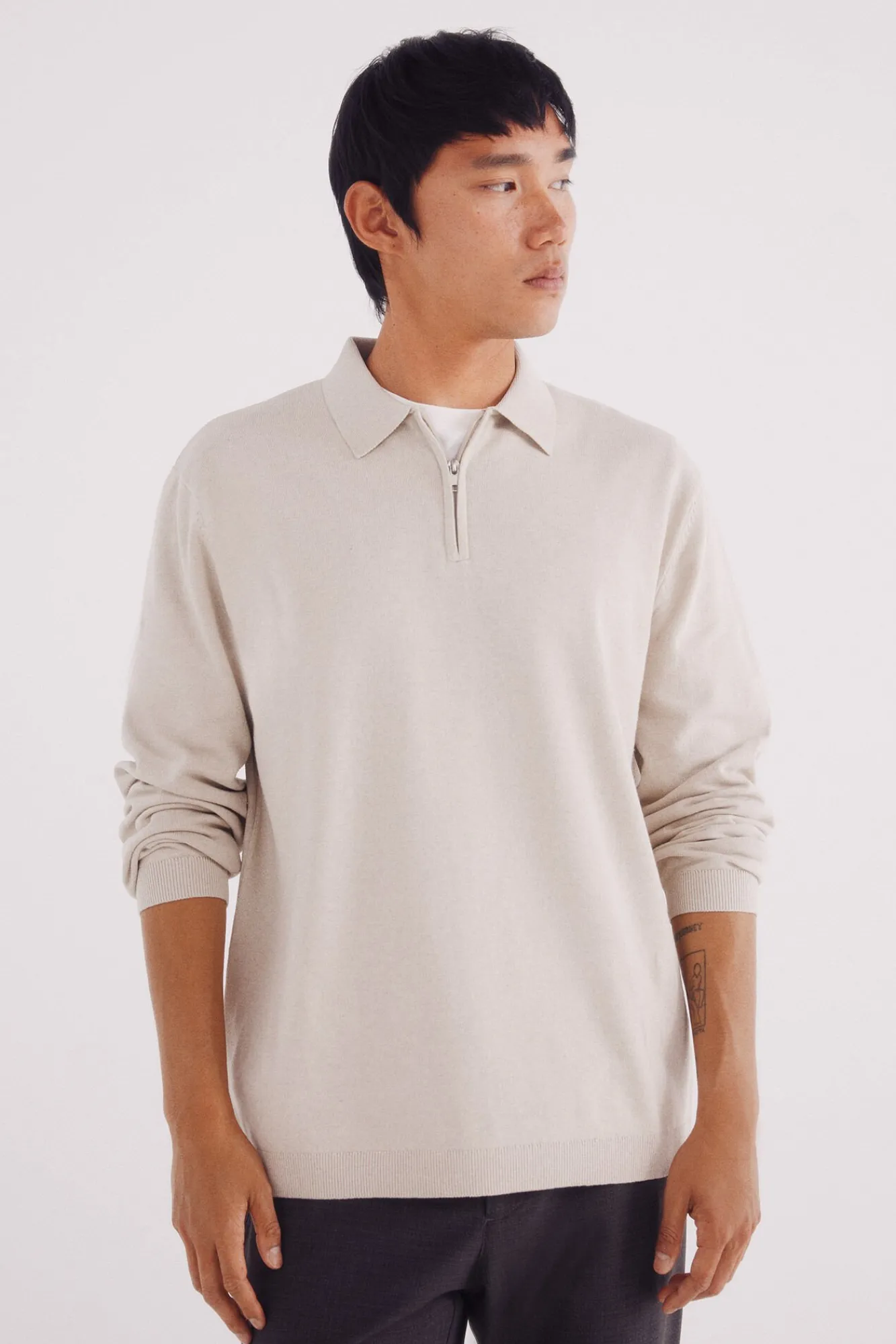 Hombre Springfield Jerséis>Jersey cuello polo cremallera