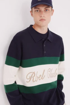 Hombre Springfield Jerséis>Jersey cuello polo texto bordado