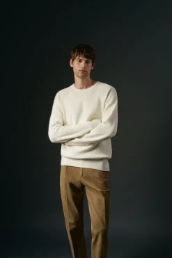 Hombre OOTO Jerséis>Jersey cuello redondo crudo algodón