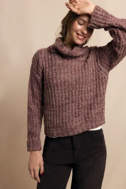 Mujer Slowlove Jerséis>Jersey cuello vuelto bicolor