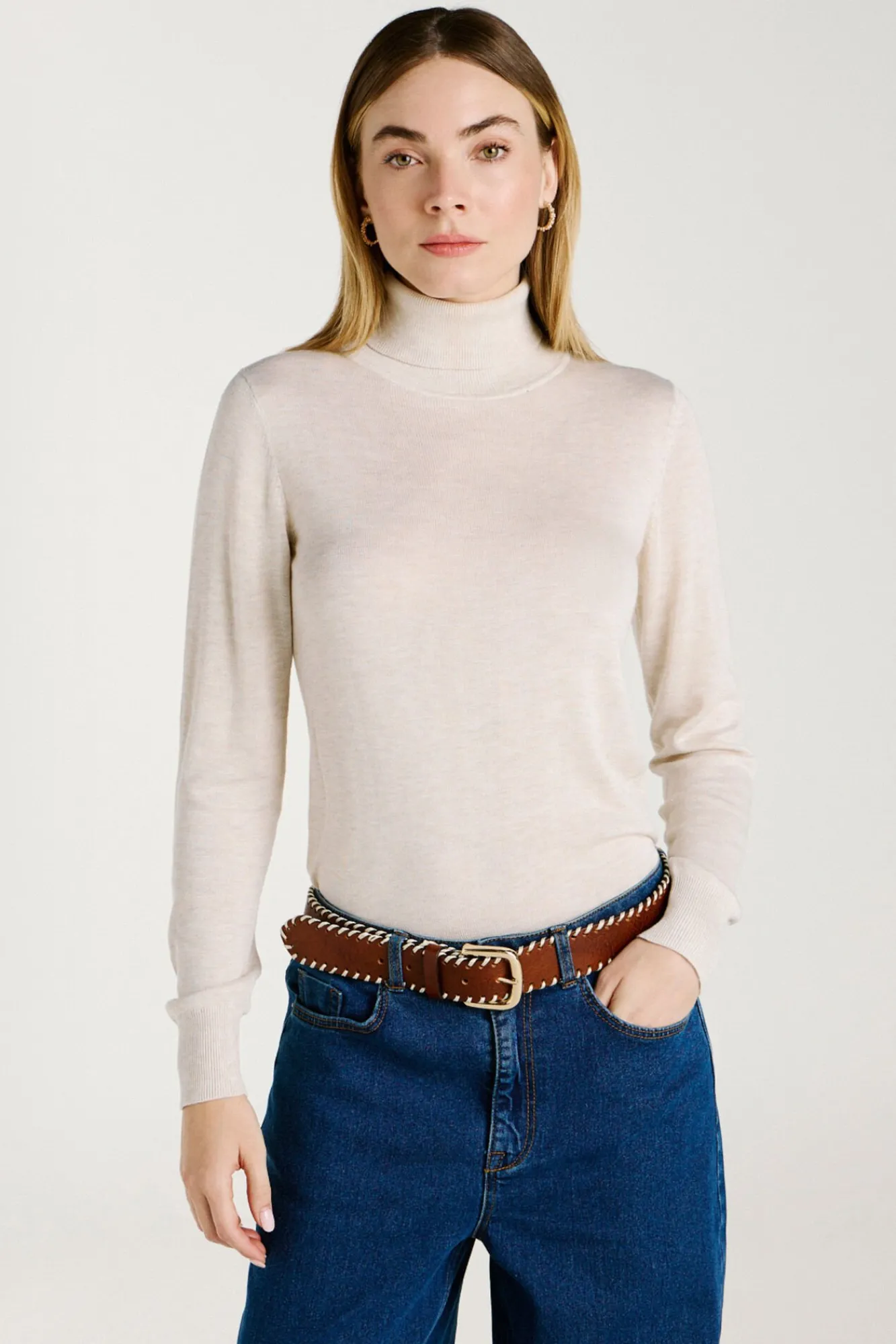 Mujer Vila Jerséis>Jersey de cuello alto con viscosa